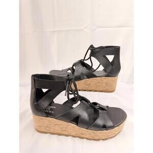 Sorel Cameron Flatform Lace Wedge Sandals - Women's size 10